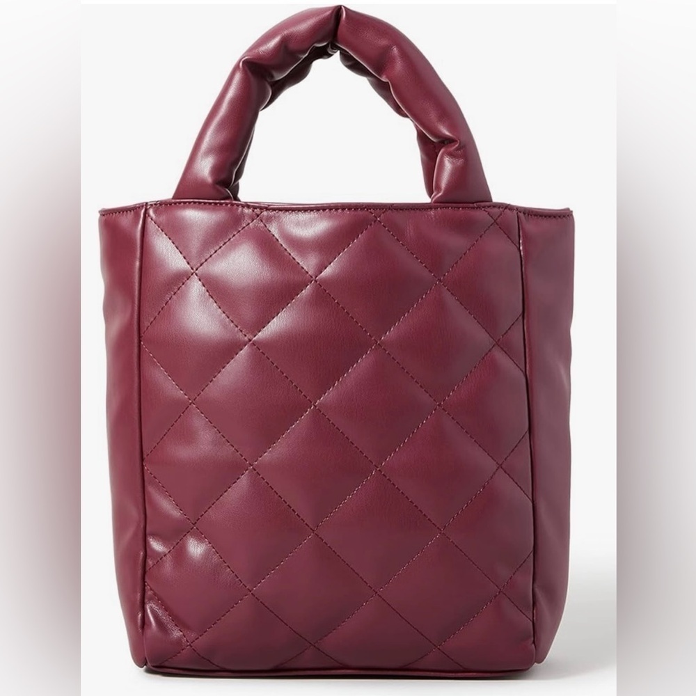 NWT The Drop Bella Small Puffer Tote Bagtote-handbag - Rhubarb - Picture 2 of 10